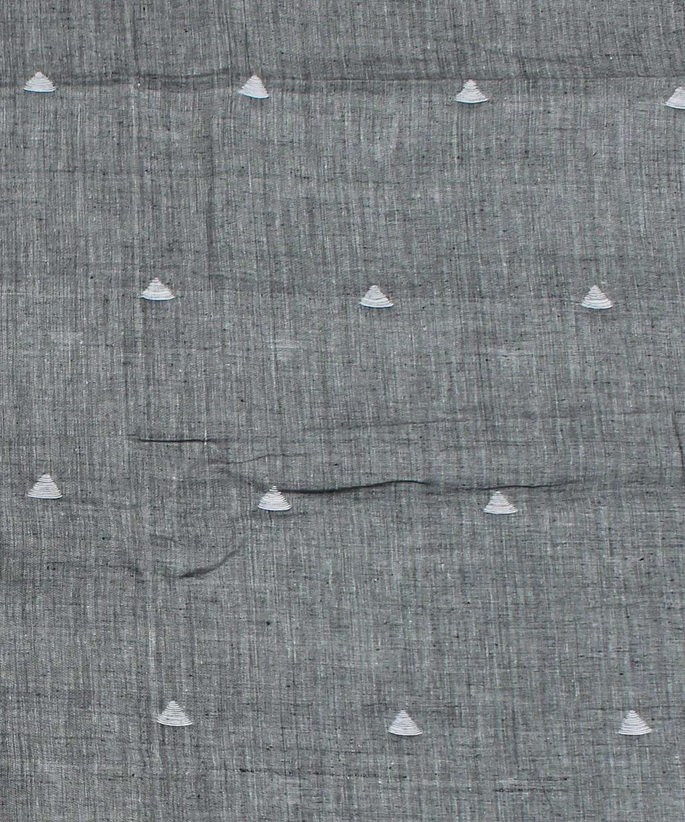 0.5m Grey handwoven cotton jamdani fabric