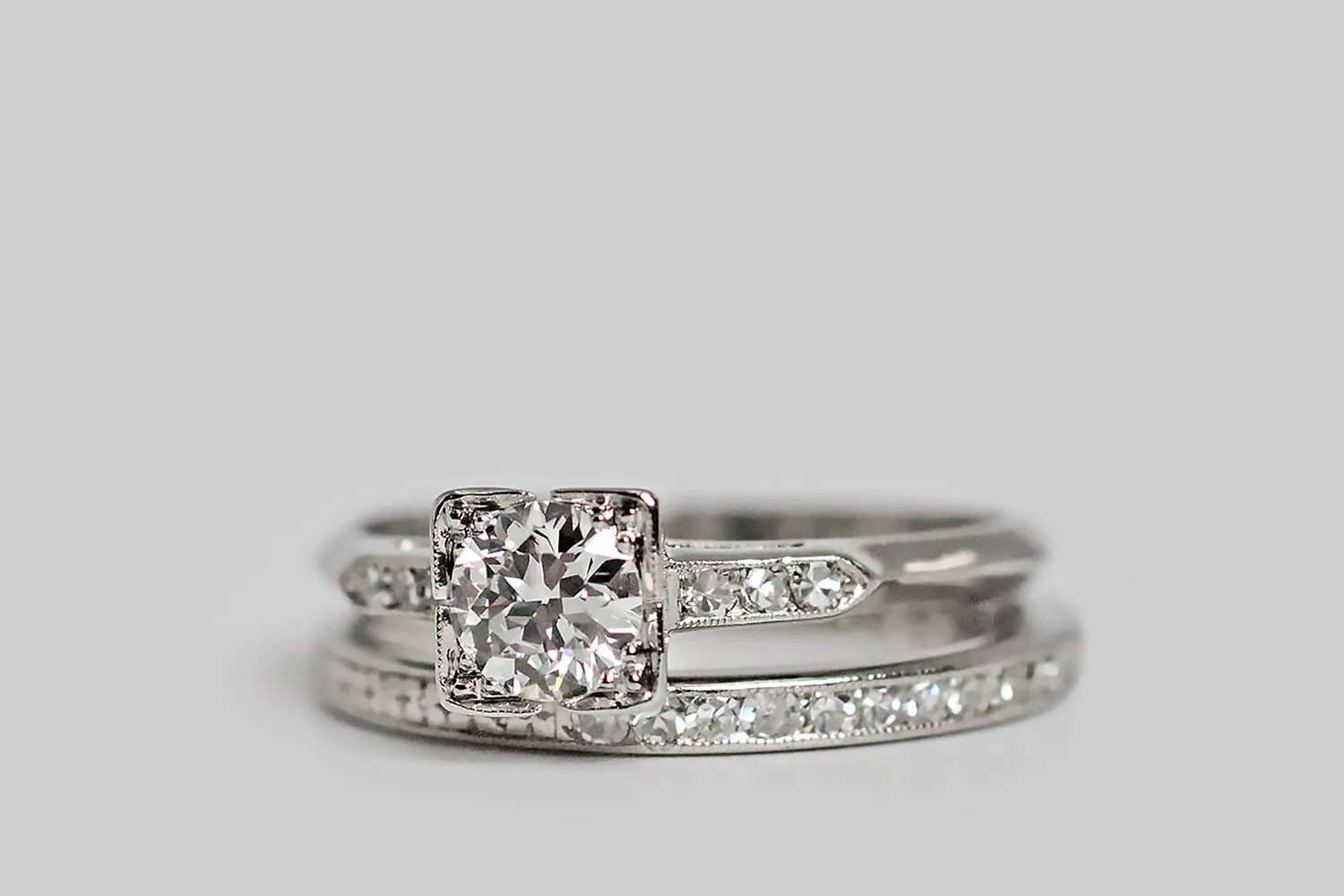 1930s .50ct OEC Diamond Engagement Ring Set