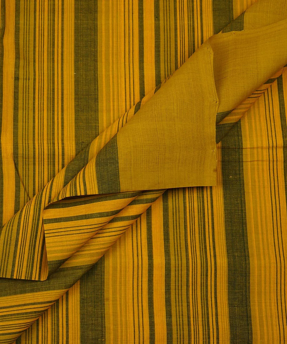 1m Mustard handwoven stripe cotton mangalagiri fabric