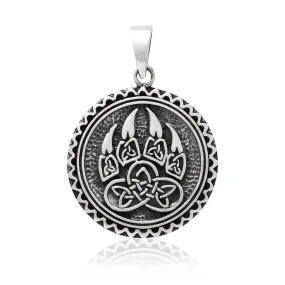 925 Sterling Silver Viking Bear Paw / Veles Pendant