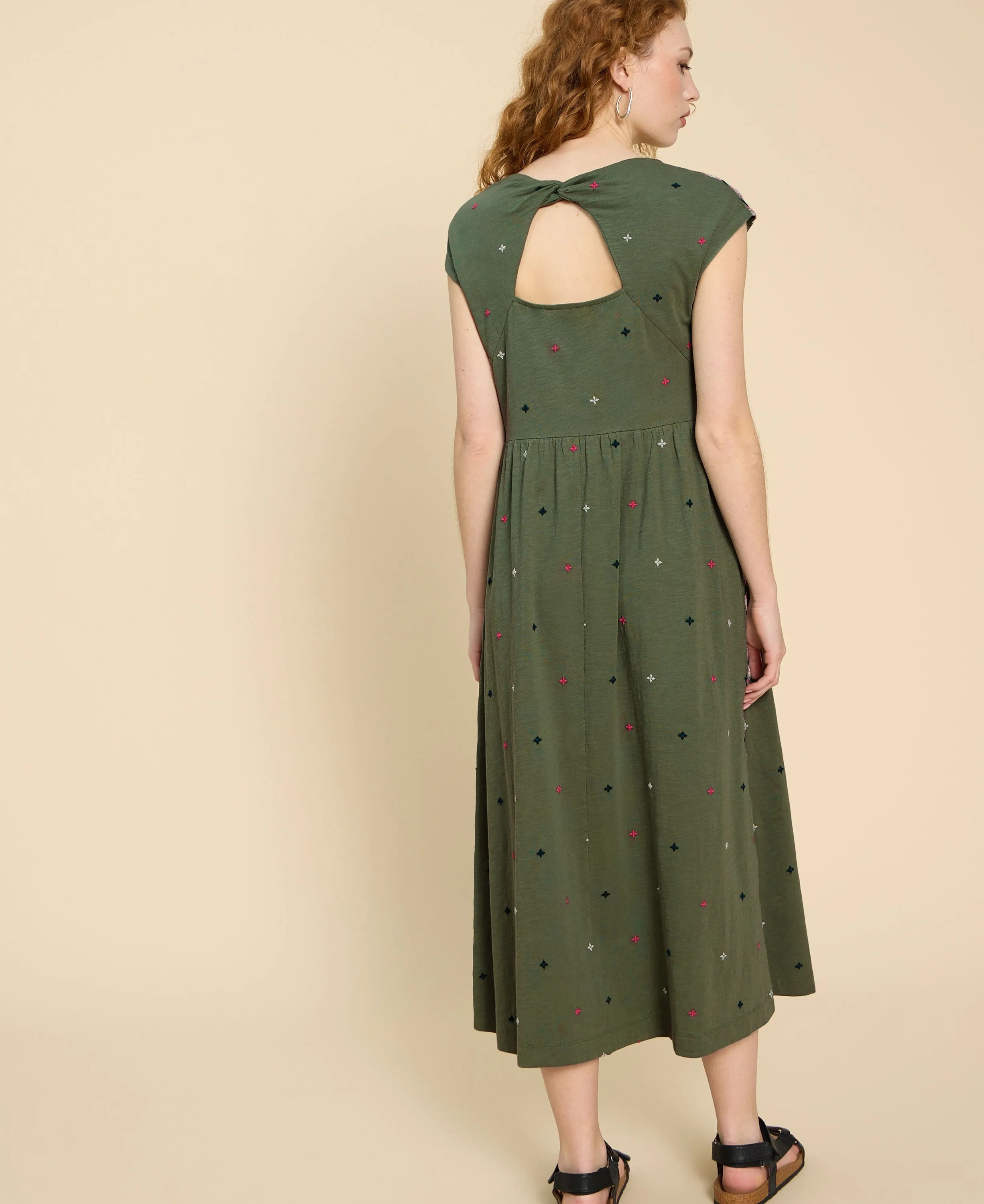 Addison Embroidered Dress - Green Multi