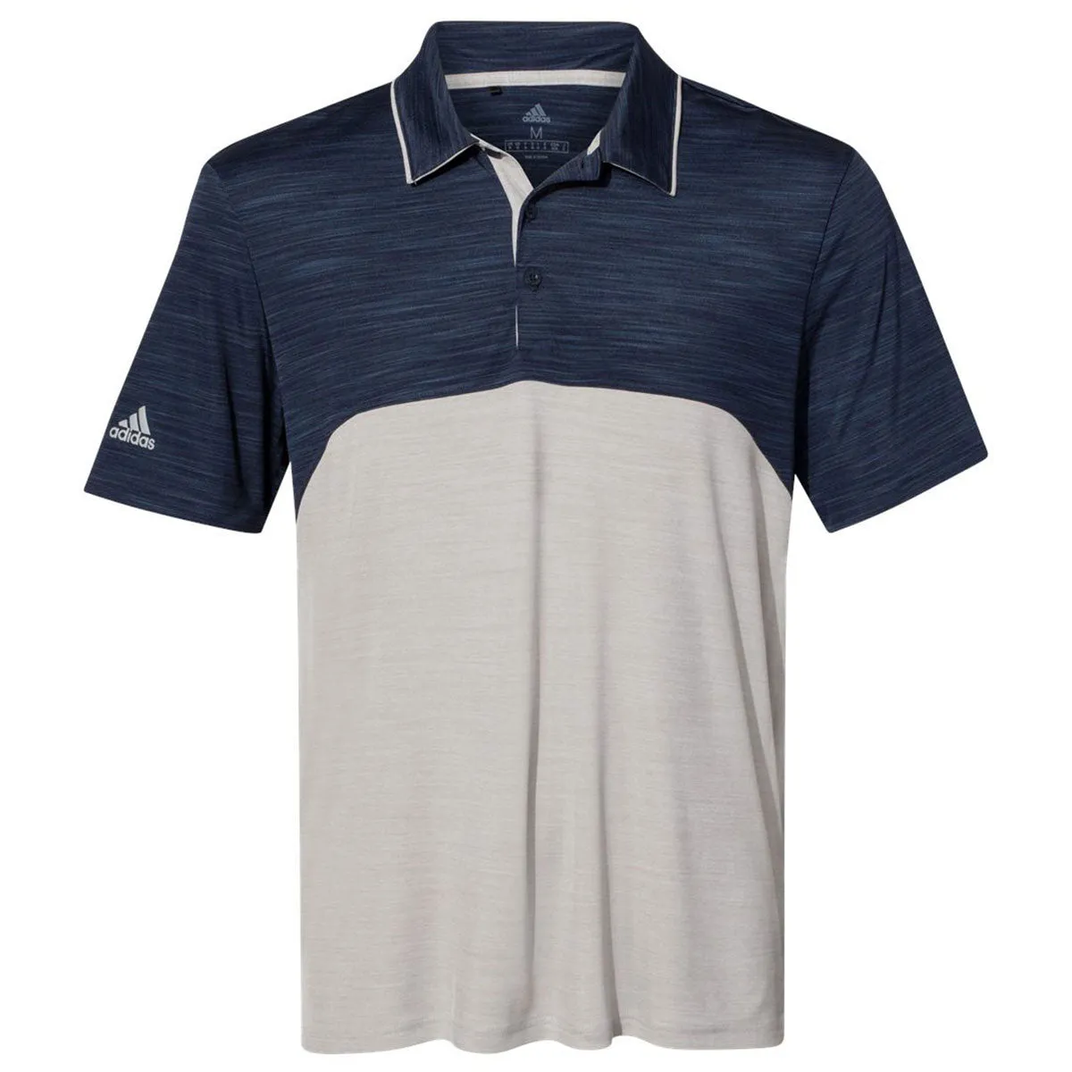 adidas Men's Collegiate Navy/Mid Grey Melange Colorblock Sport Polo