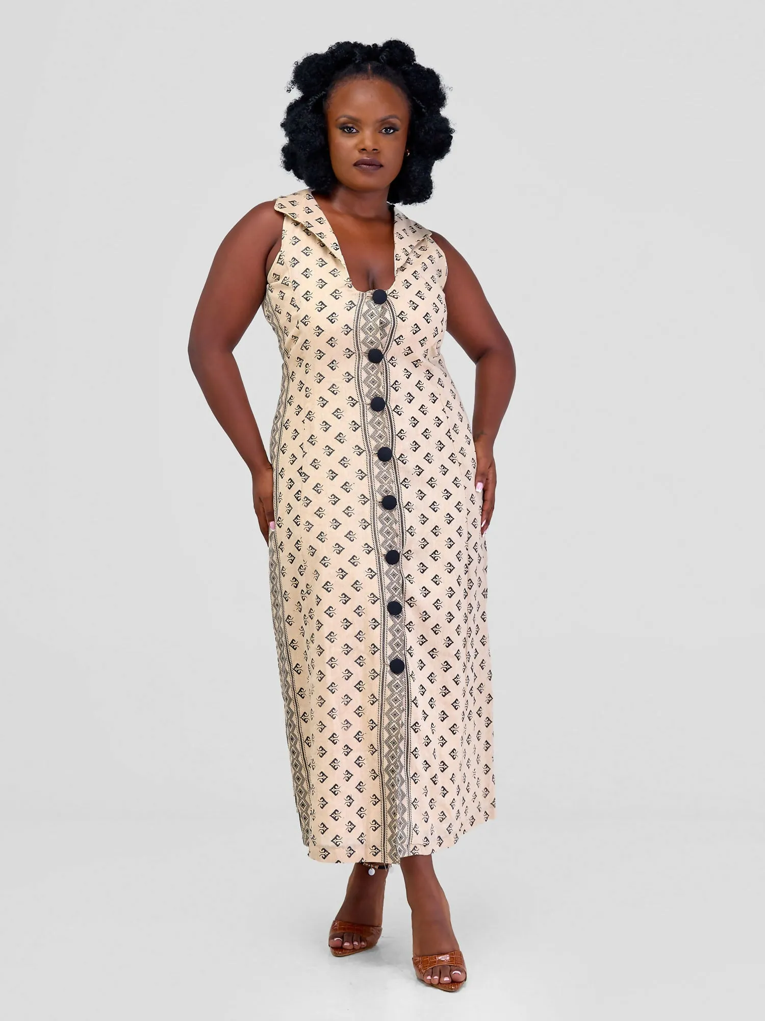 Afafla Naila Dress - Beige