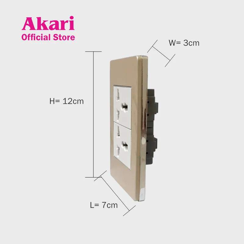 Akari Double Multipurpose Outlet - Aluminum (AWA-204)