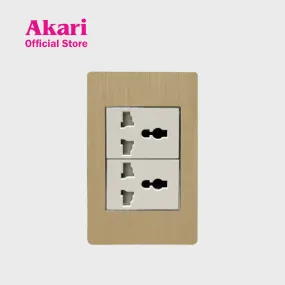 Akari Double Multipurpose Outlet - Aluminum (AWA-204)