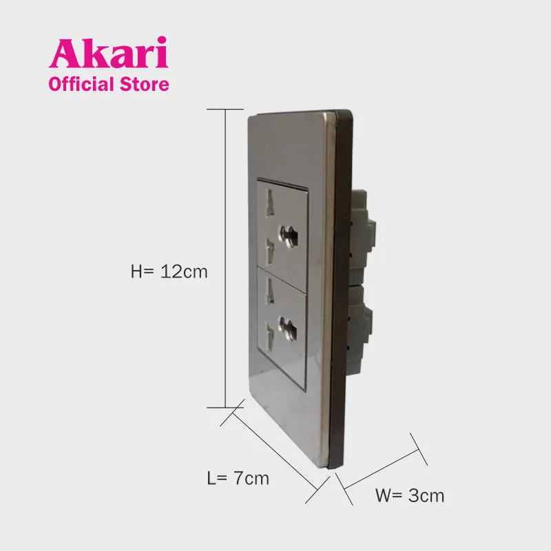 Akari Double Multipurpose Outlet - Steel (AWS-204)