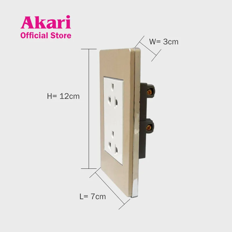 Akari Double Universal Ground Outlet - Aluminum (AWA-202)