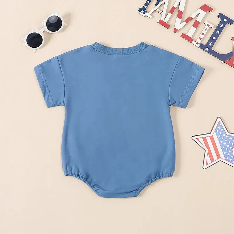 ALL AMERICAN DUDE Embroidered T-Shirt Onesie