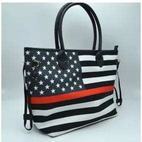 American Flag Tote - black