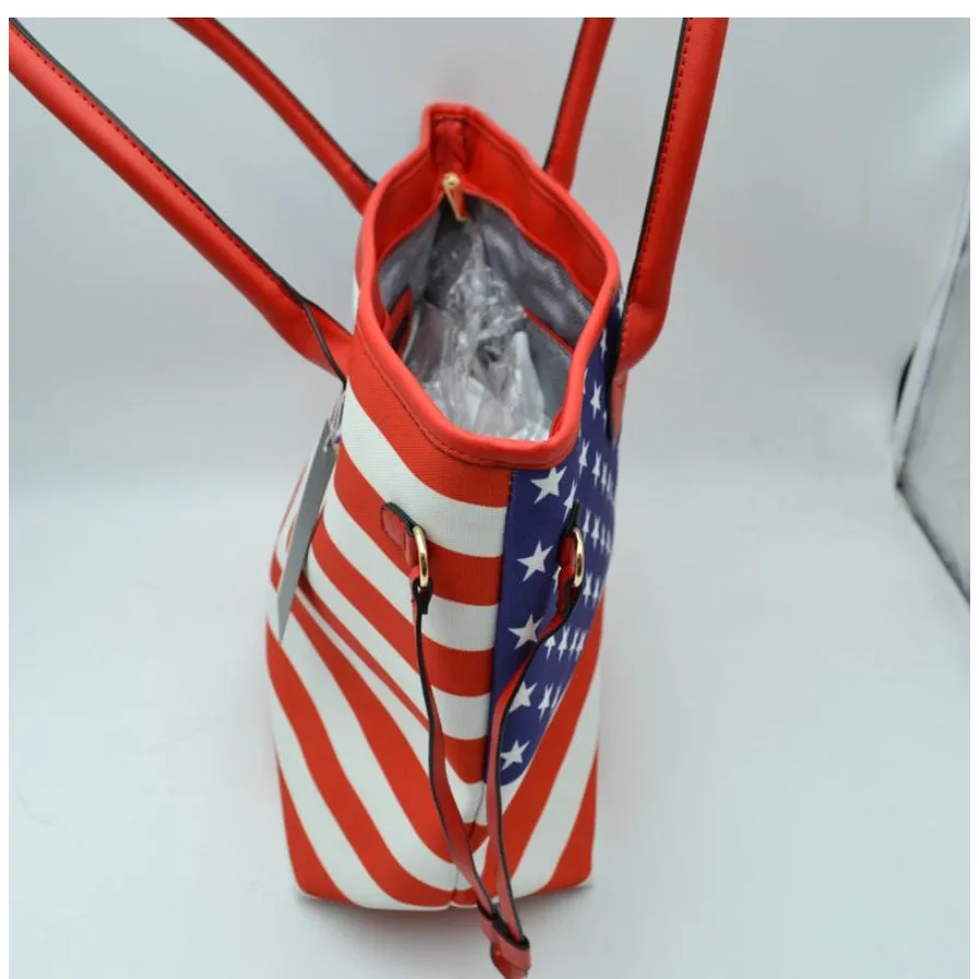 American Flag Tote - black