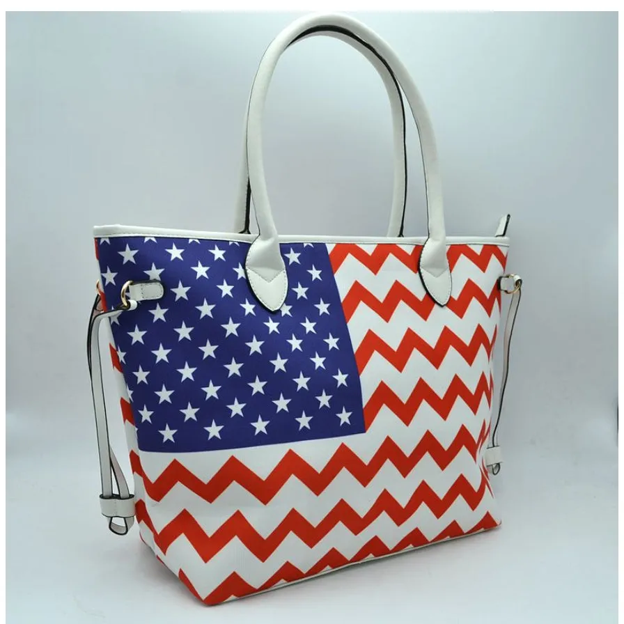 American Flag Tote - black