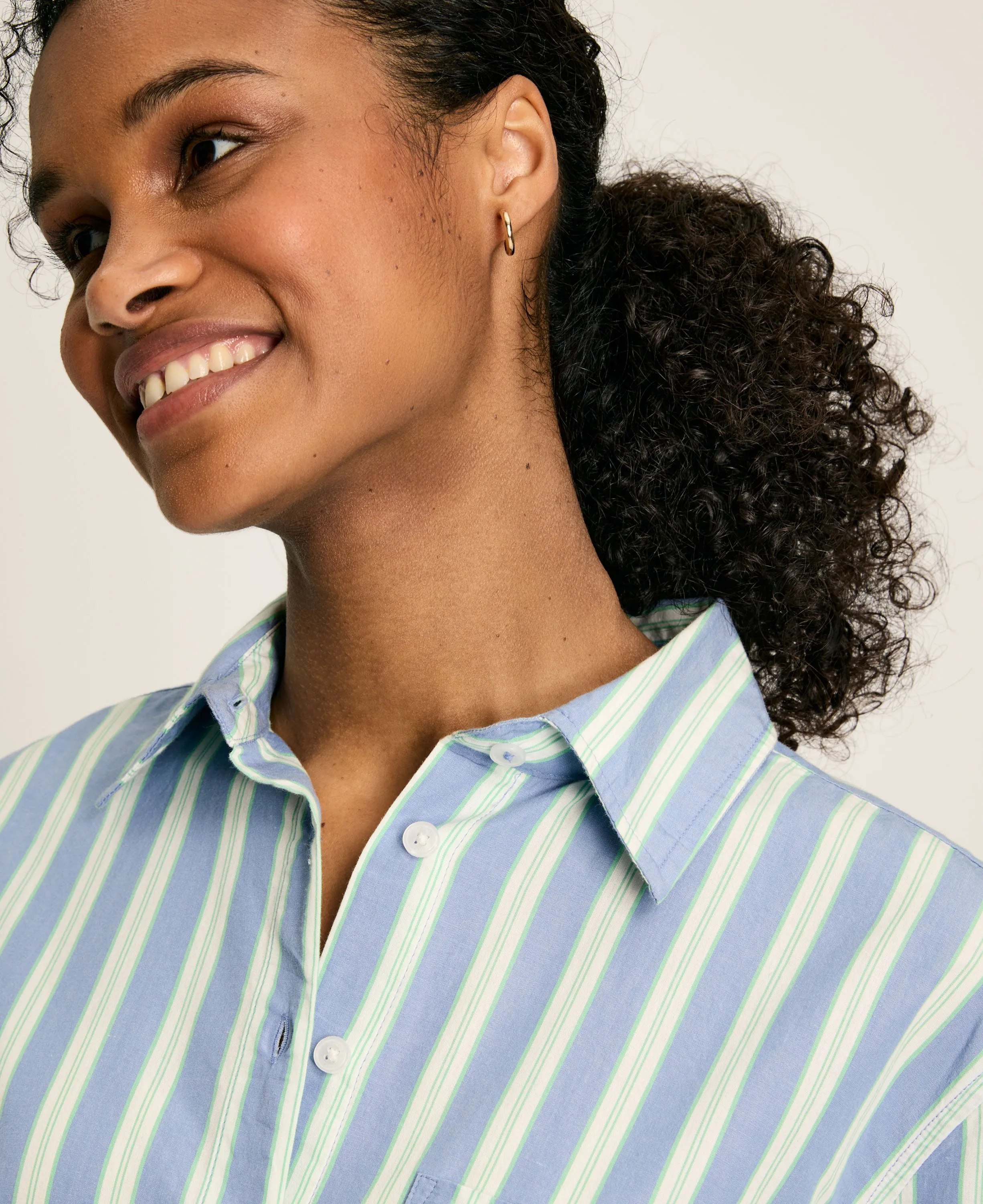 Amilla Stripe Shirt - Blue Stripe