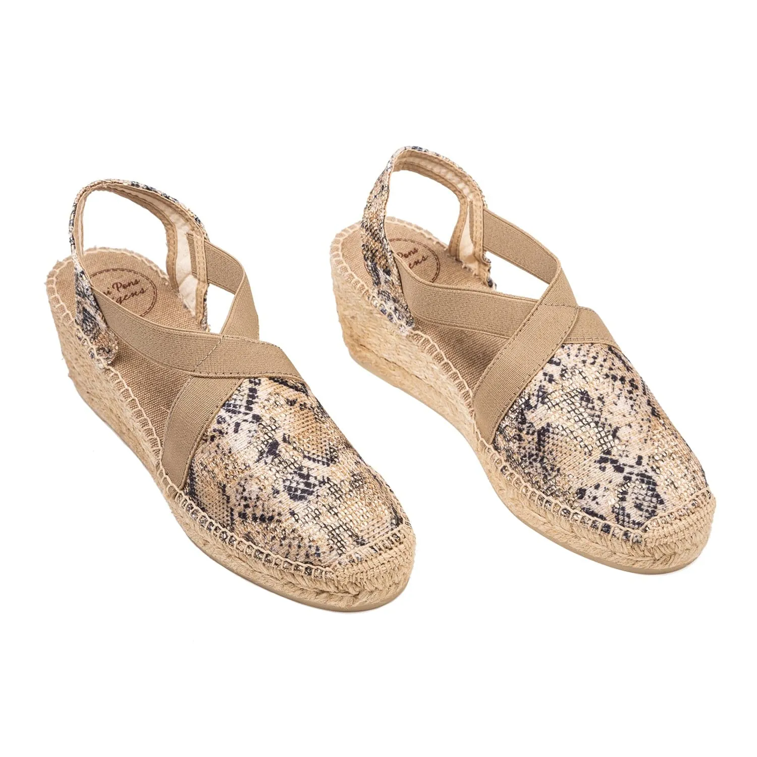 Animal Print Cotton Blend Wedge Espadrille for Women - Terra-MB