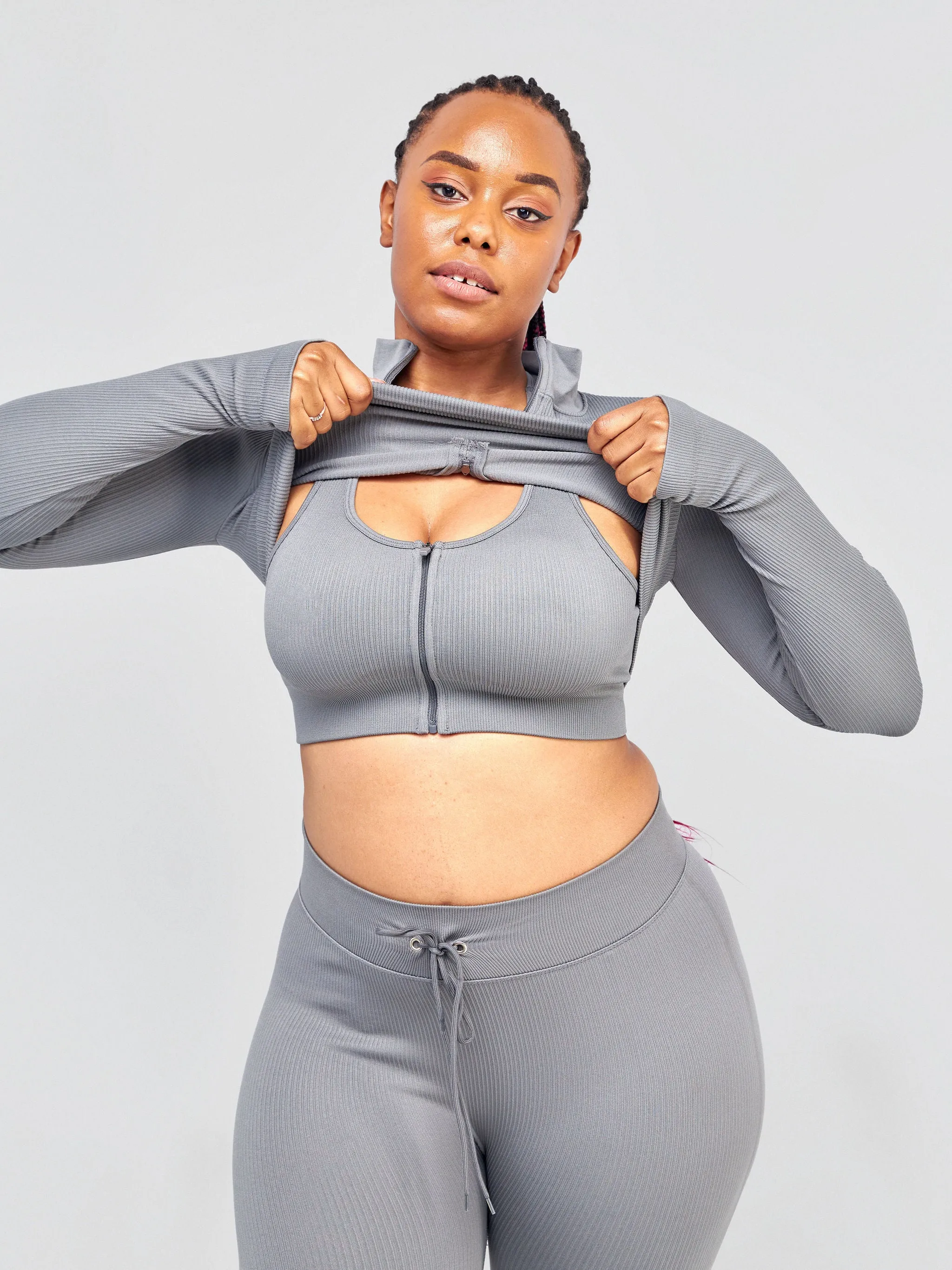 Ava Fitness Lizzy 5 piece Gym Set - Grey