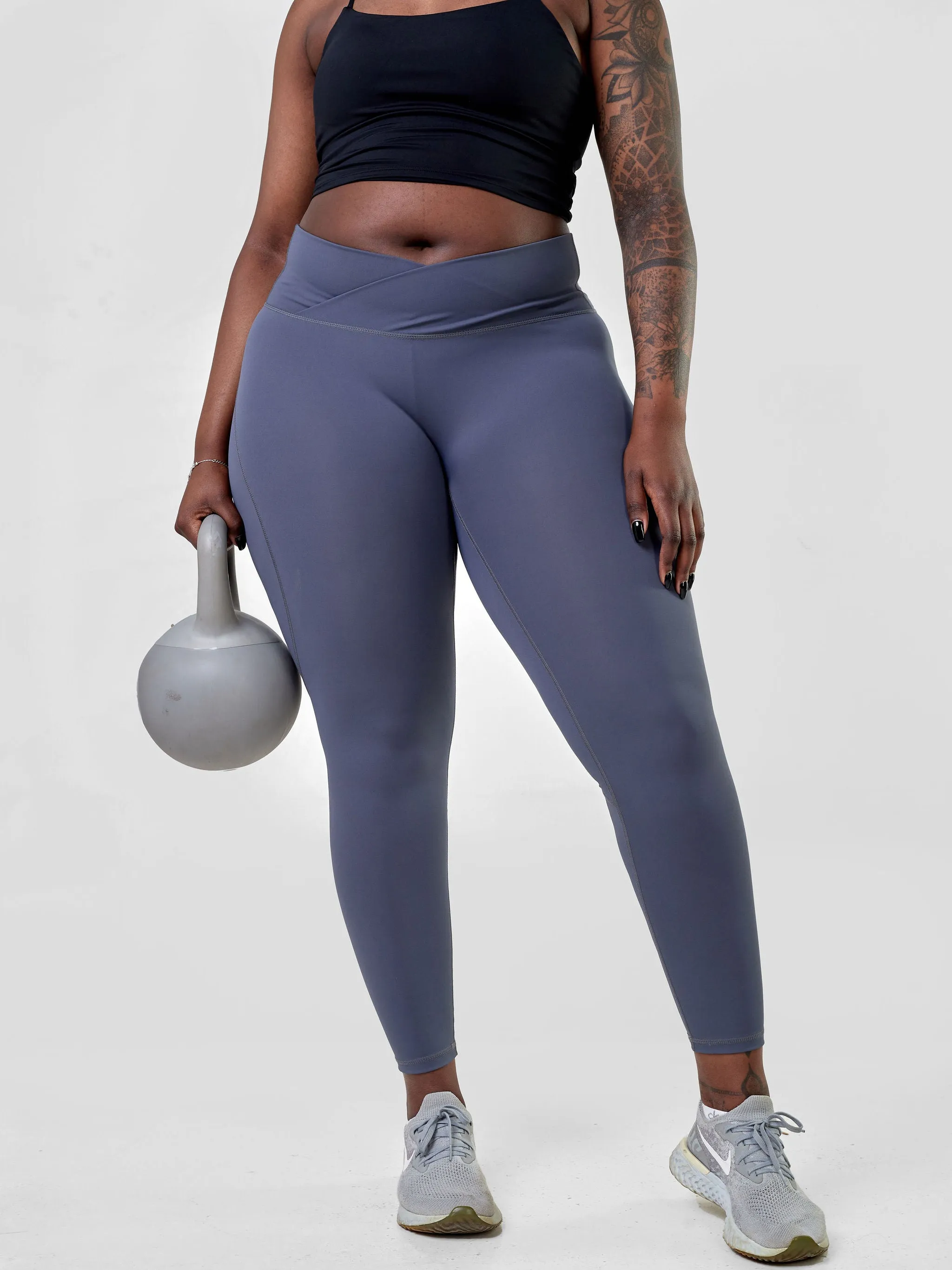 Ava Fitness Progress High Waisted Leggings - Dark Grey