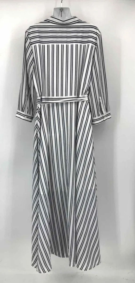 BANANA REPUBLIC White Navy Stripe Collar Size 16  (XL) Dress