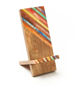 Banka Mundi Phone Stand for Desk - Handcrafted Wood, Bone