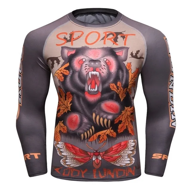 Bear Compression 'In My Woods' Elite Long Sleeve Rashguard