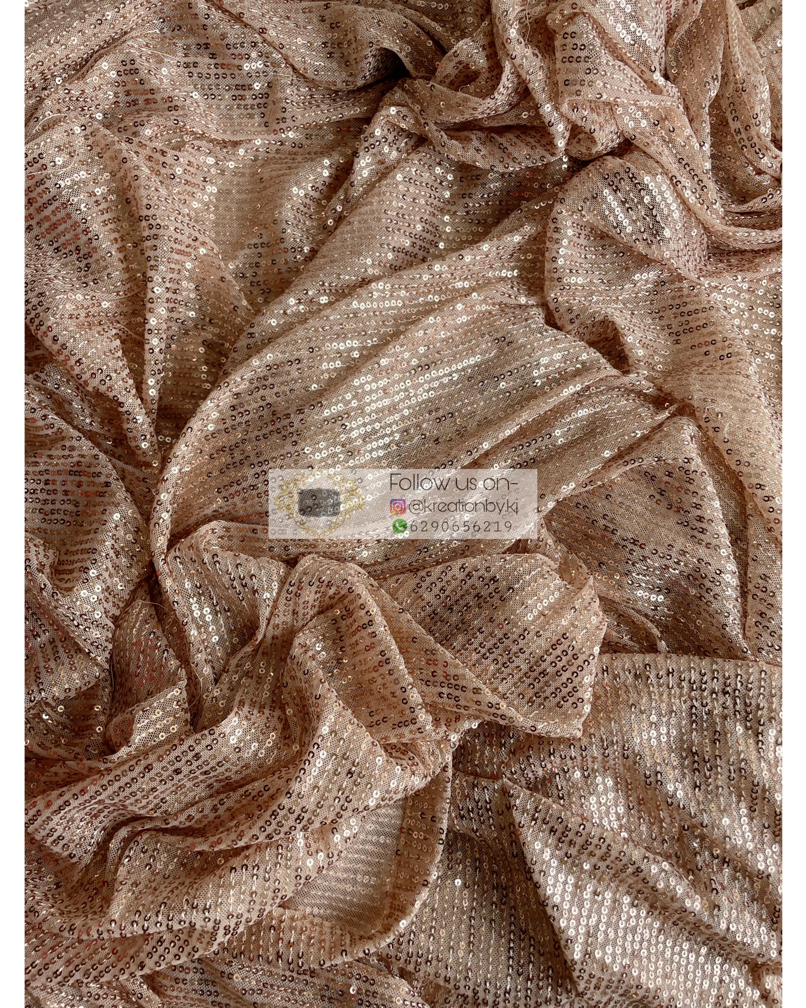 Beige Sequins Saree