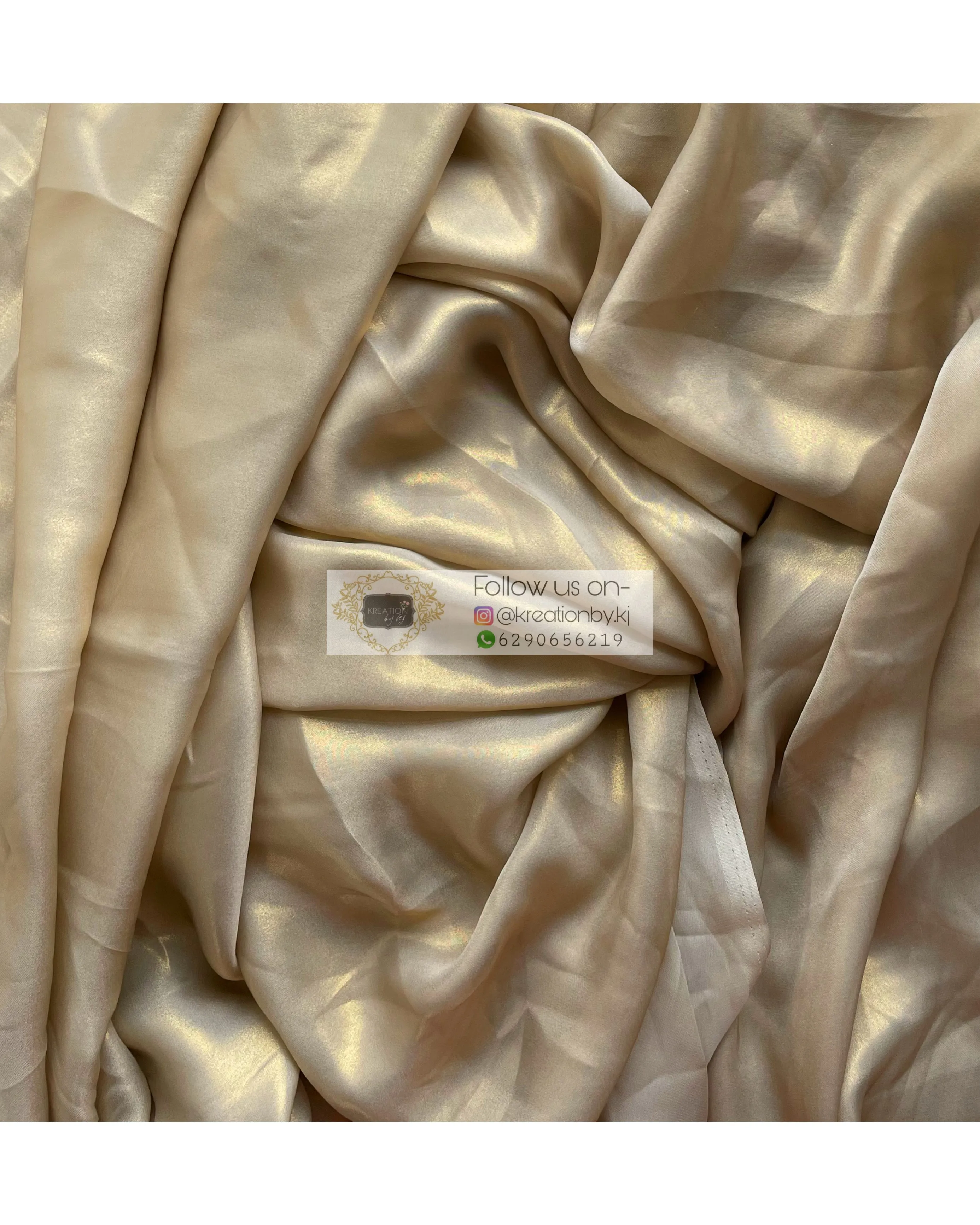 Beige Shimmer Satin Saree