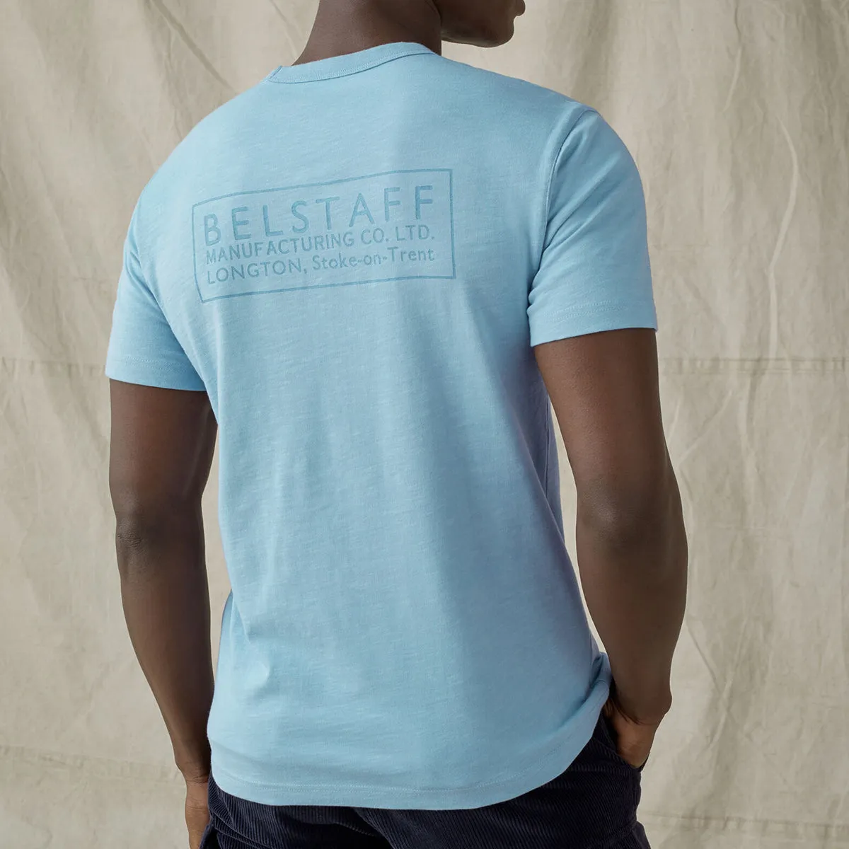 Belstaff - Bordered Graphic T-Shirt in Chalk Blue