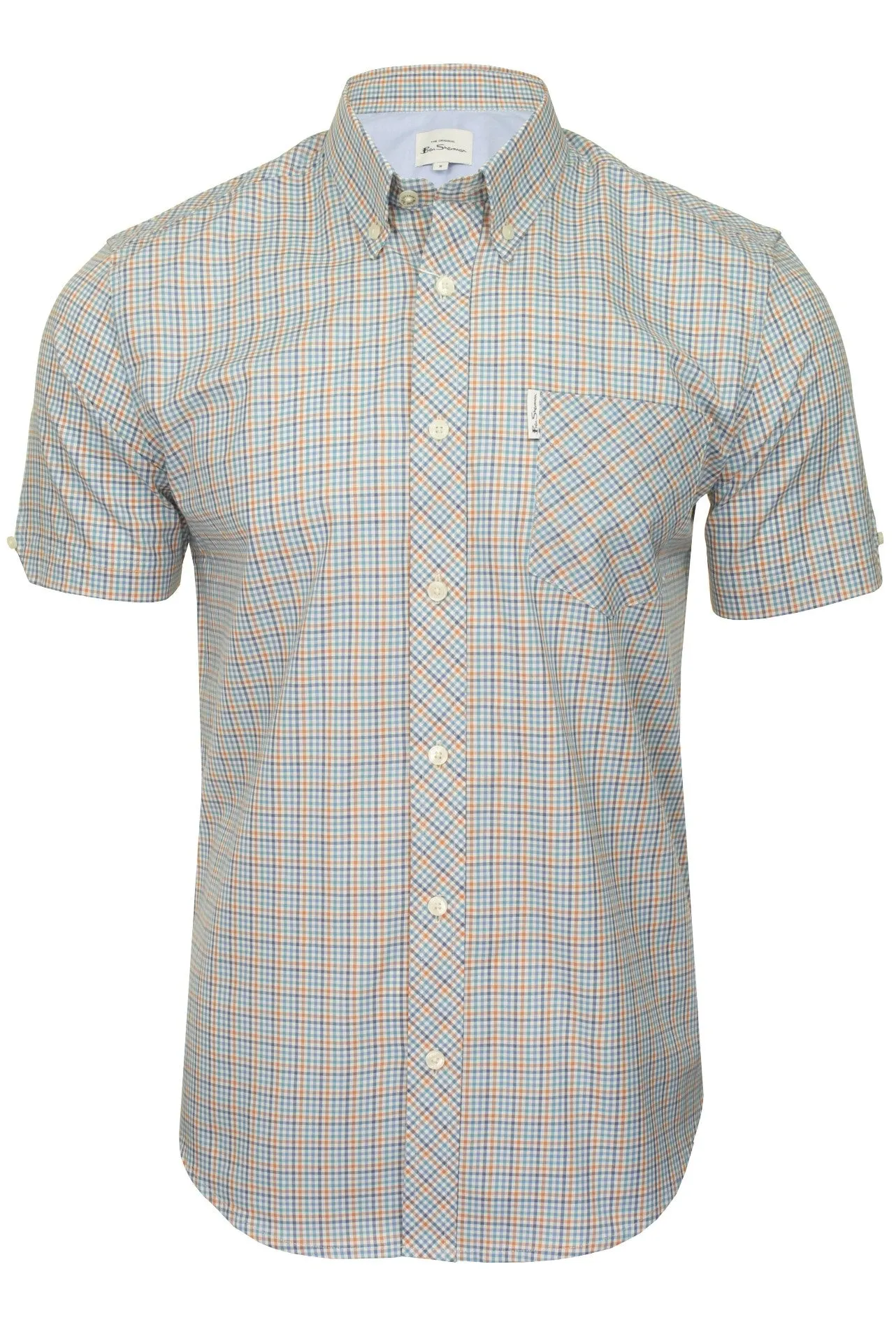 Ben Sherman Mens Shirt 'Mini Gingham' - Short Sleeved