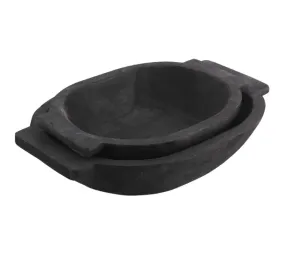 Black Oval Dough Bowl