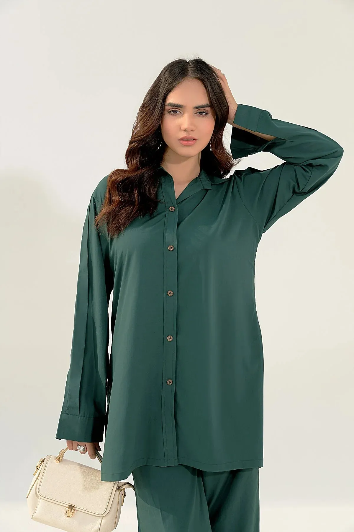 Bottle Green Crepe Tunic