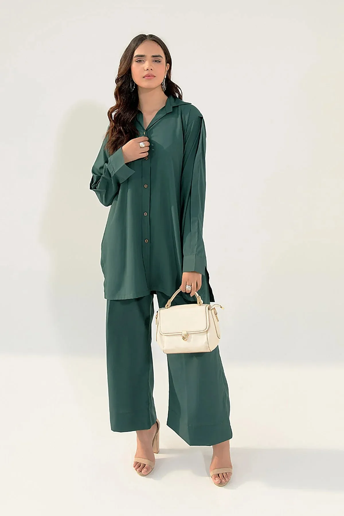 Bottle Green Crepe Tunic