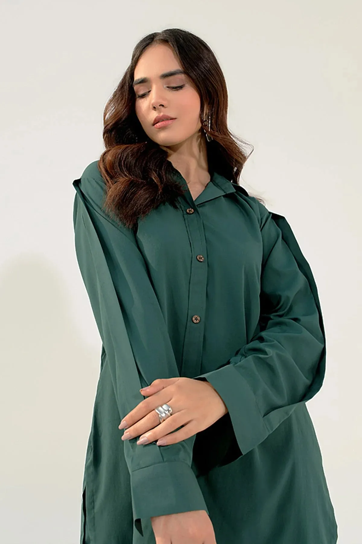 Bottle Green Crepe Tunic