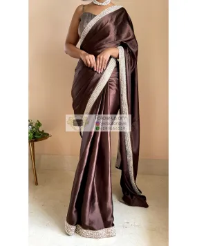 Brown Mother Of Pearl Saree