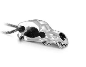 Cave Bear Skull Necklace - Silver