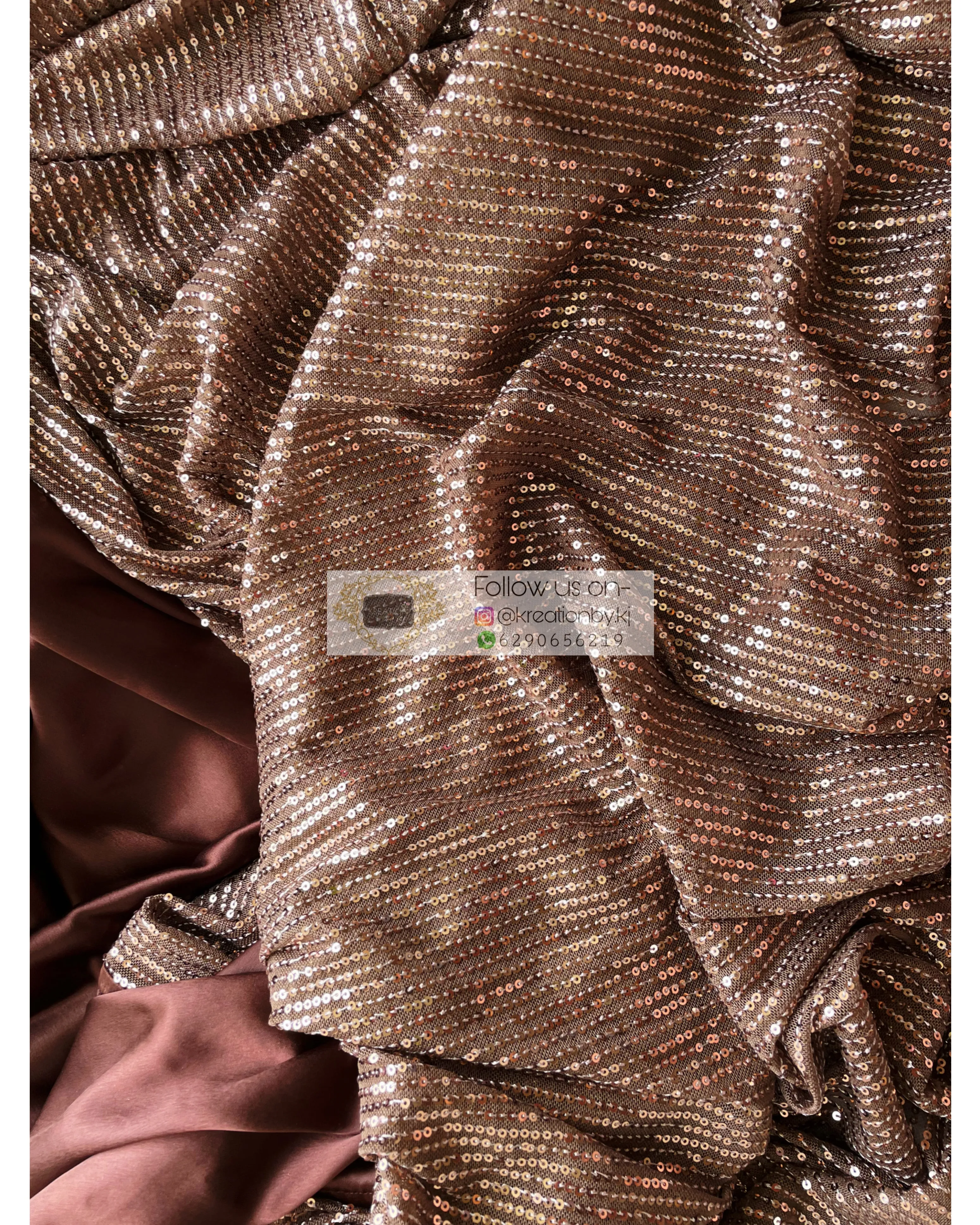 Chocolate sequins Half Saree