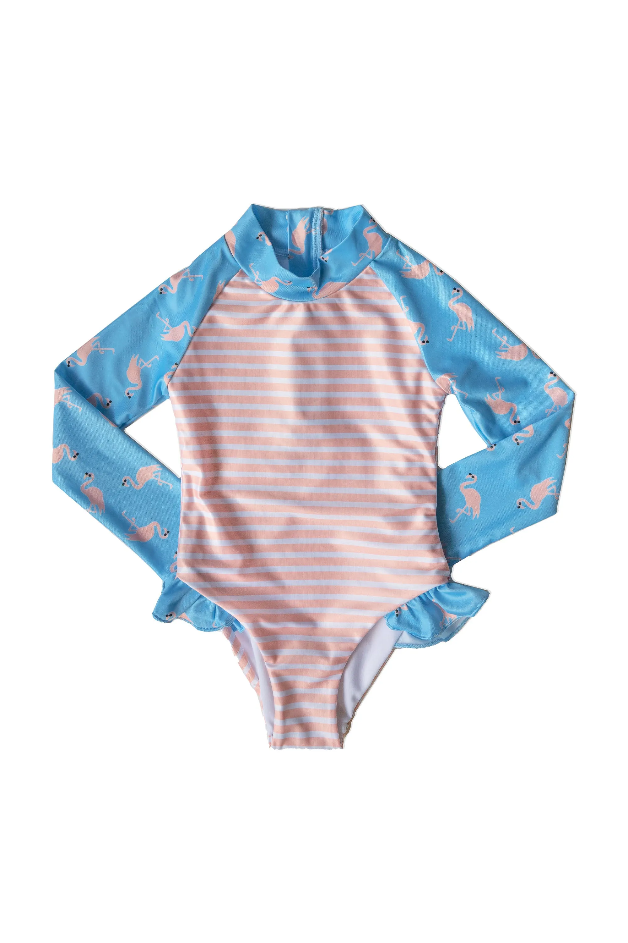 Coral Girls' Long Sleeve Swimsuit