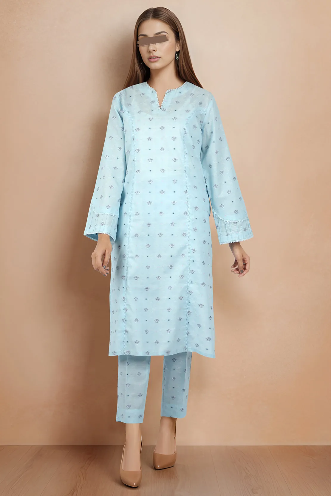 Cotton Jacquard Stitched 2 Piece (Shirt/Trouser)