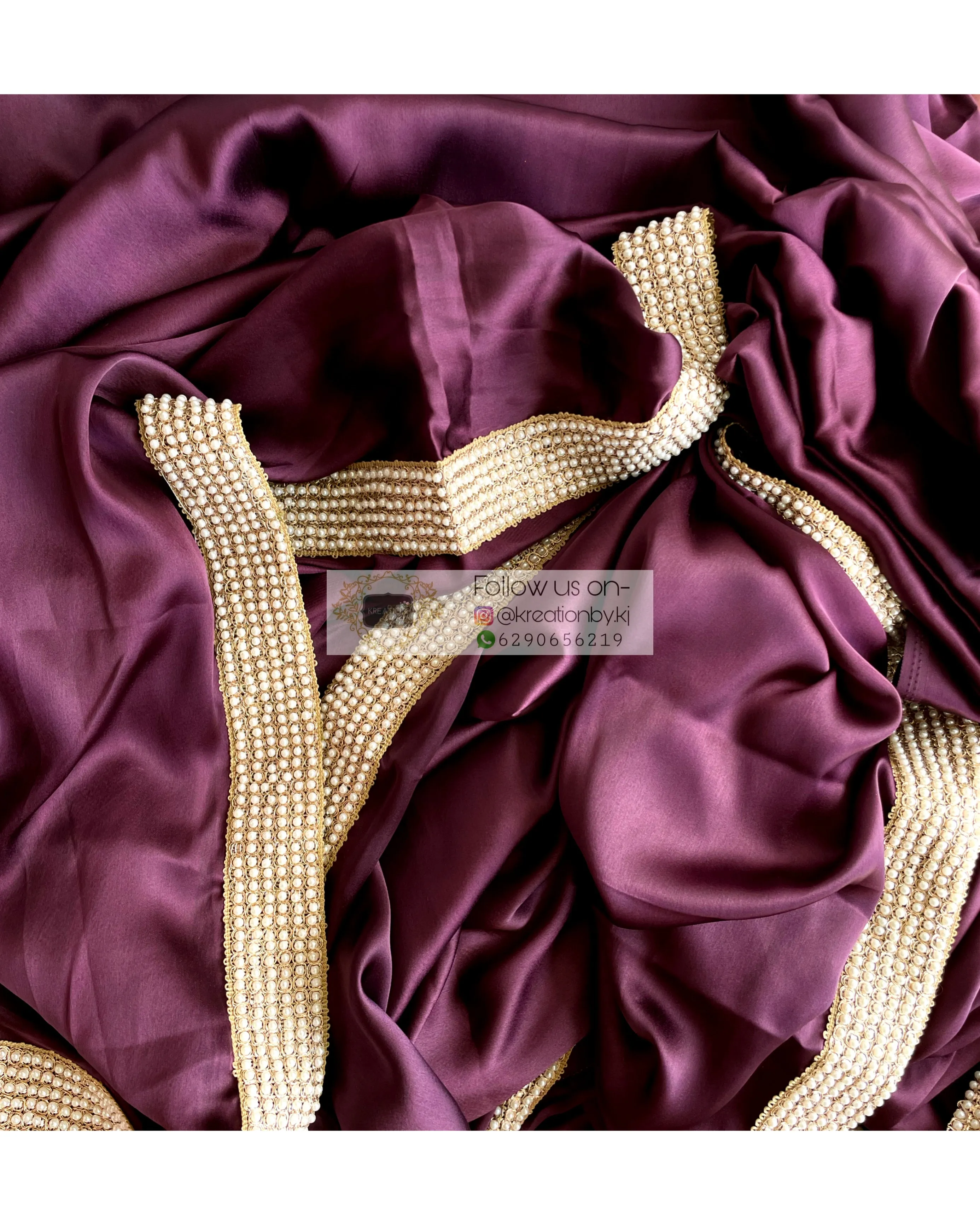 Dark Eggplant Wine Mother Of Pearl Saree