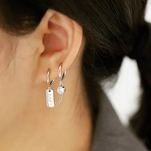 Double Hole Huggie Earring