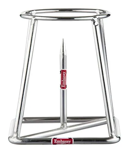 Embassy Stainless Steel Banana Plant Stand (10 cm x 10 cm x 13.7 cm, Thick/Heavy, Set of 2)