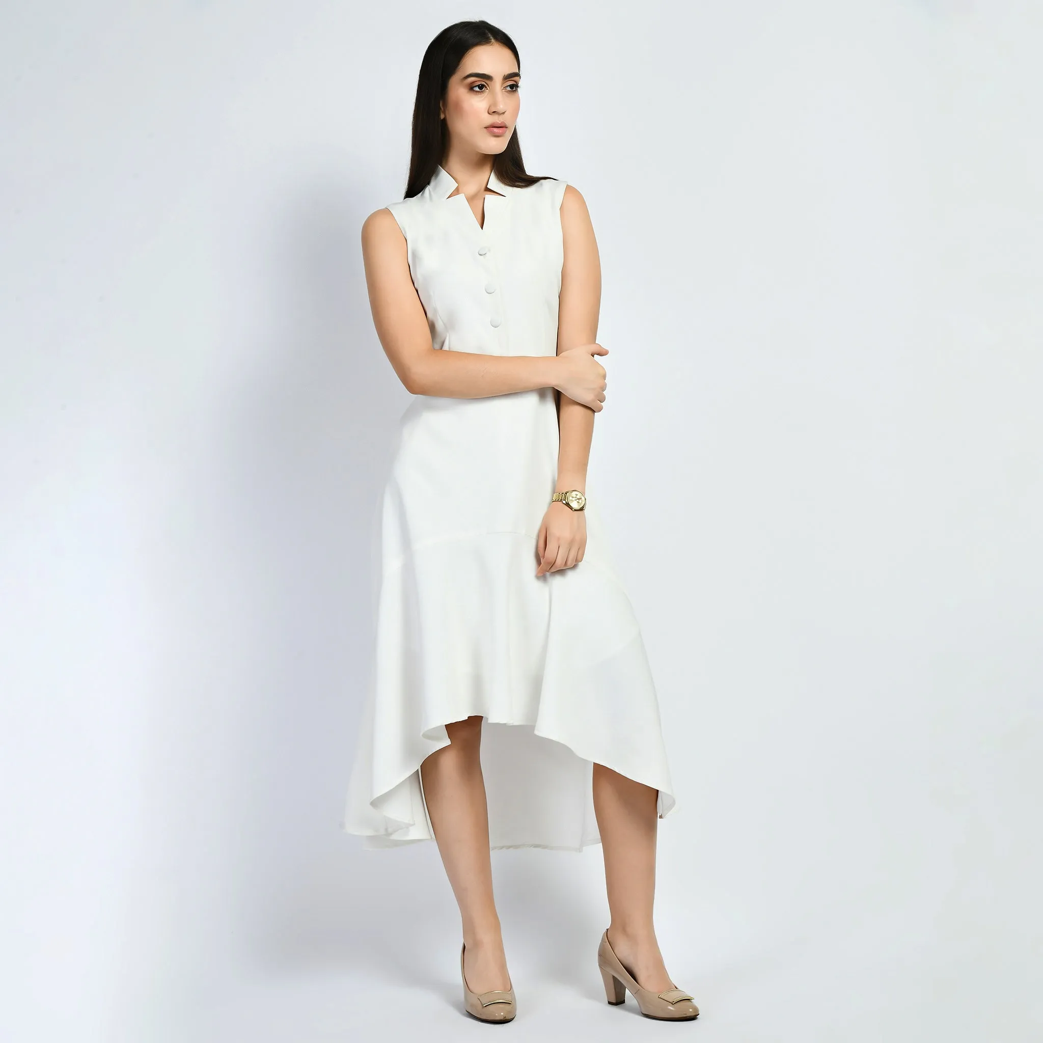 Exude Vivacity Cut-out Maxi Dress (White)