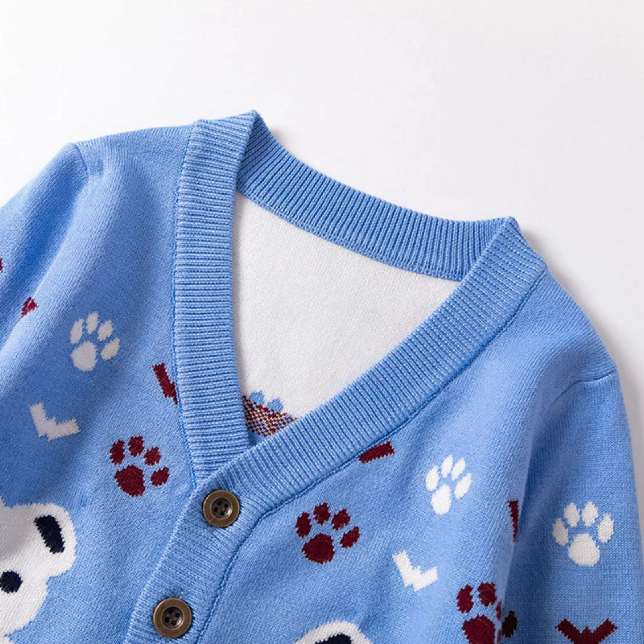 Full Sleeve Cute Bear Theme Boys Cardigan, Mulitcolours