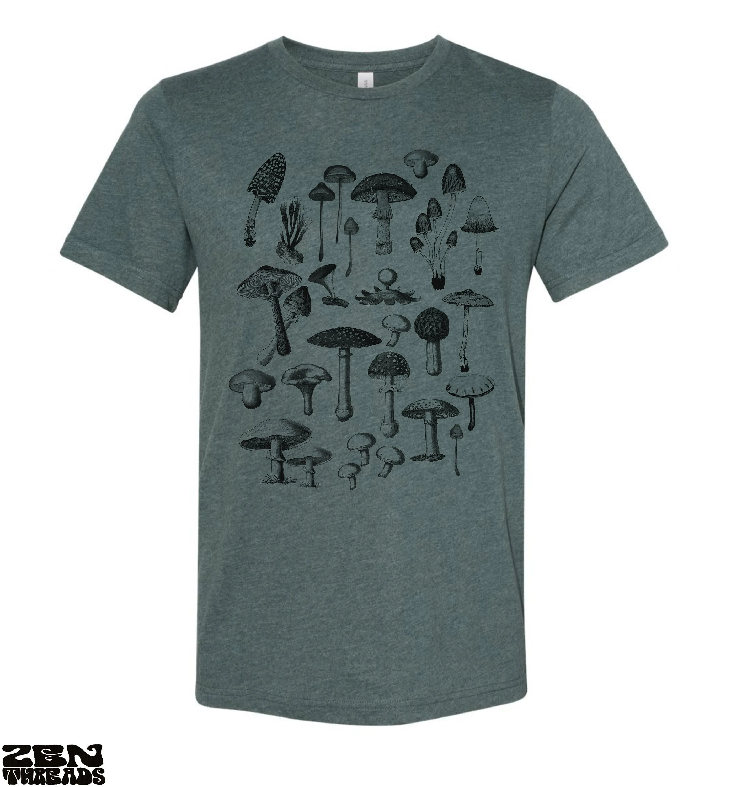 Fungi Mushroom Collection Unisex Bella Canvas T-Shirt - Custom Color Gardening Tee