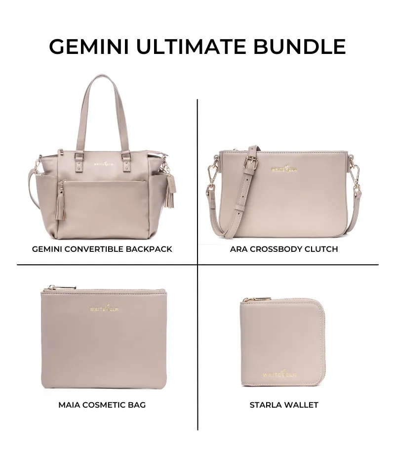 Gemini Convertible Backpack - Taupe - [OUTLET FINAL SALE]