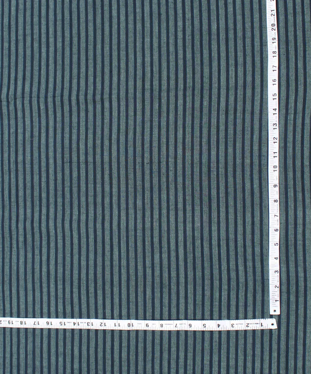 Grey black handwoven stripe cotton fabric