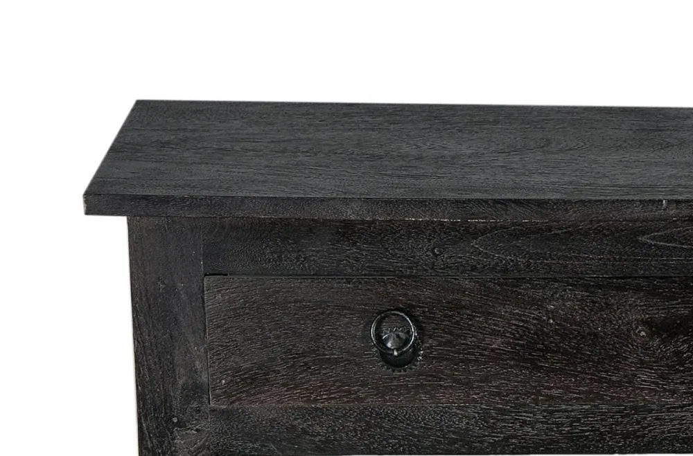 Hand Carved natural wood Console Table in Black tones