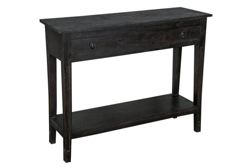 Hand Carved natural wood Console Table in Black tones