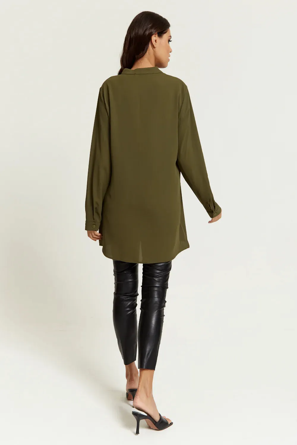 Hoxton Gal Long Sleeves Button Detailed Tunic