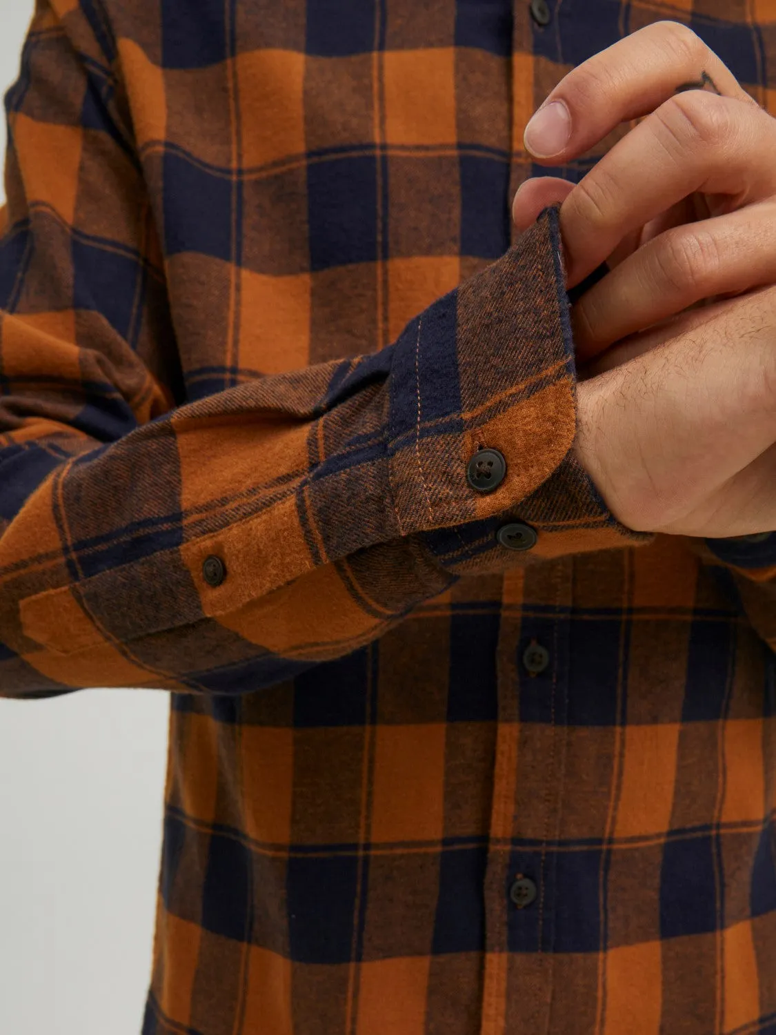 Jack & Jones Mens Shirt 'JJ Plain' Autumn Buffalo Check