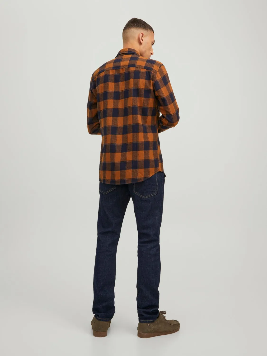 Jack & Jones Mens Shirt 'JJ Plain' Autumn Buffalo Check