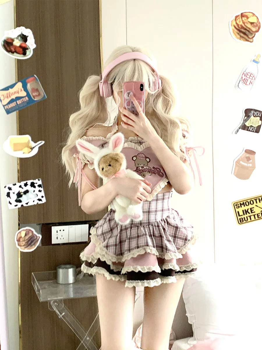 Kawaii Pastel Sweet Girl Bear Outfit ON934