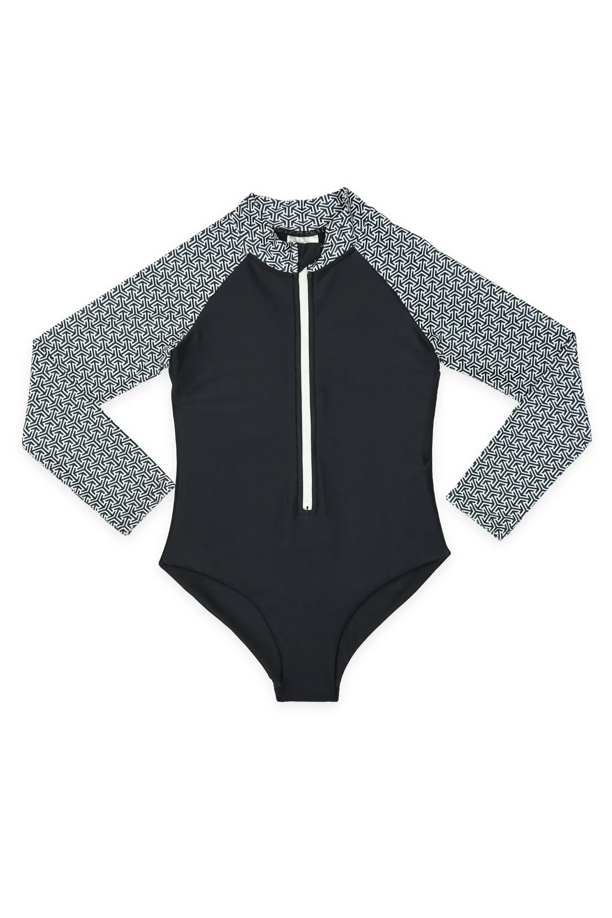 Kusu Girls Front Zip Long Sleeve One Piece